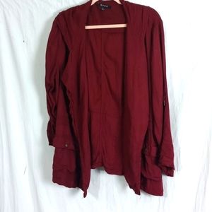 Hype maroon open front waterfall front lightweight